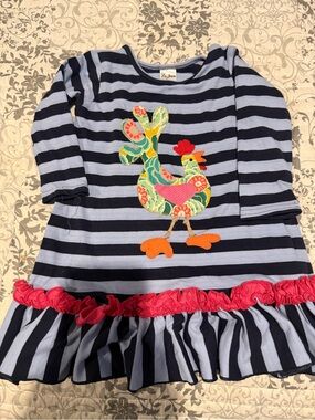 Long-sleeve La Jenns striped dress featuring a colorful patchwork dress 3t